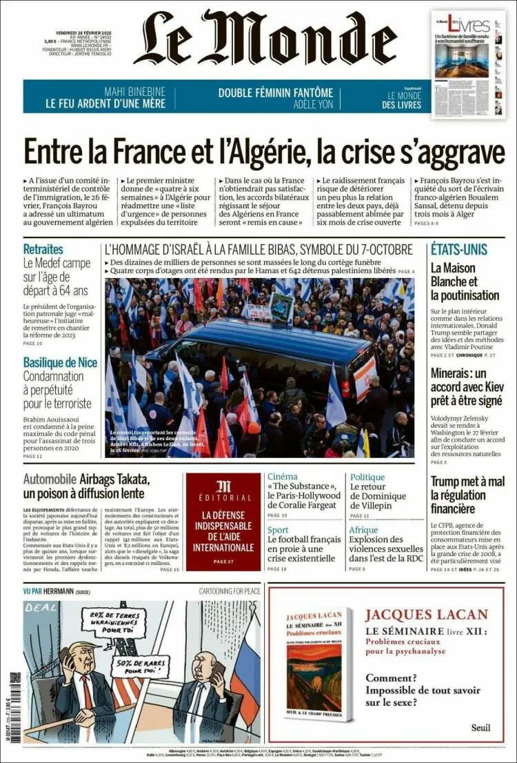 Prima-pagina-le monde-edizione-di-oggi-2025-02-28