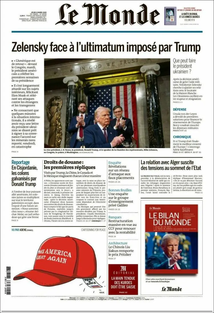 Prima-pagina-le monde-edizione-di-oggi-2025-03-06