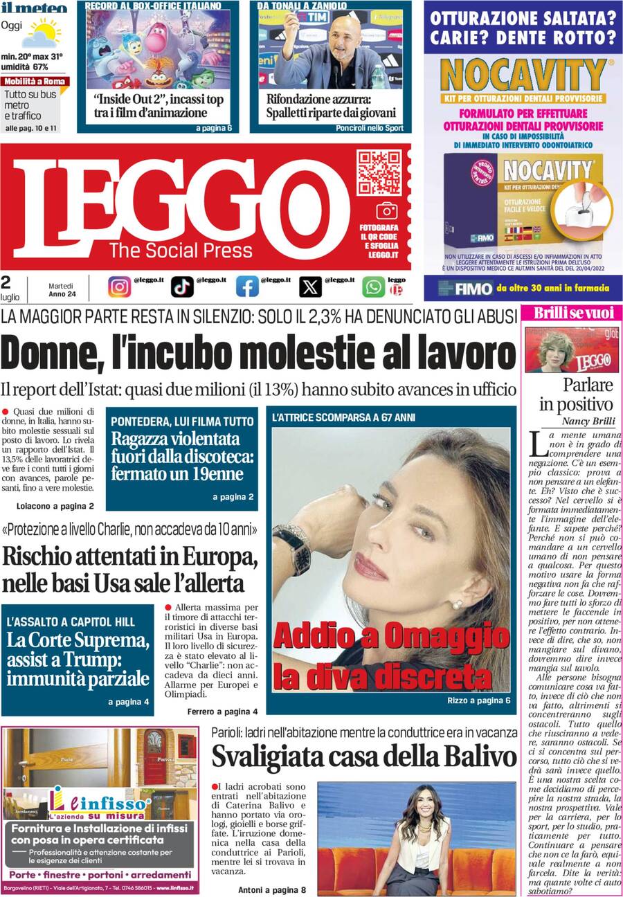 Prima-pagina-leggo-edizione-di-oggi-02-07-2024