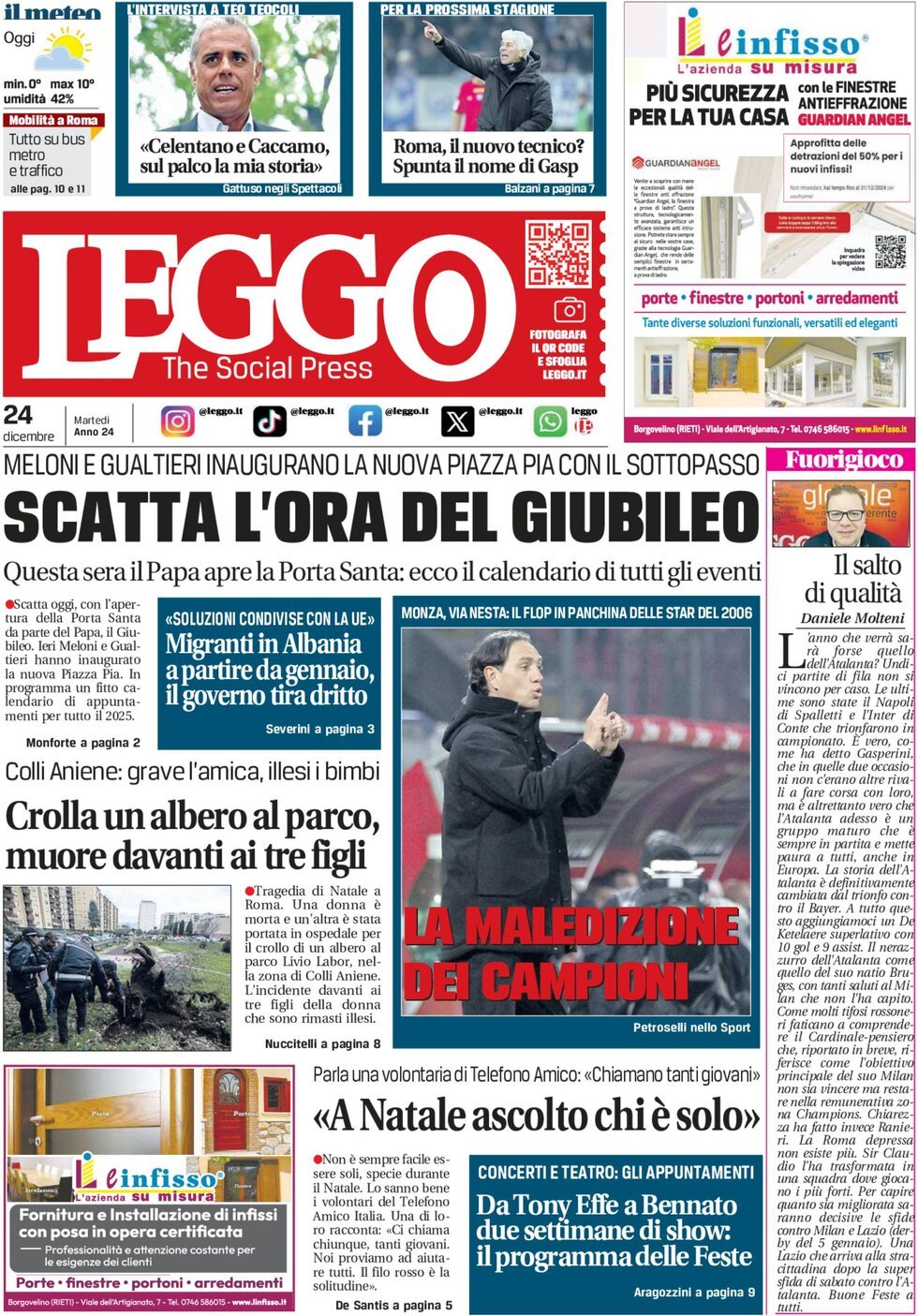 Prima-pagina-leggo-edizione-di-oggi-03-01-2025