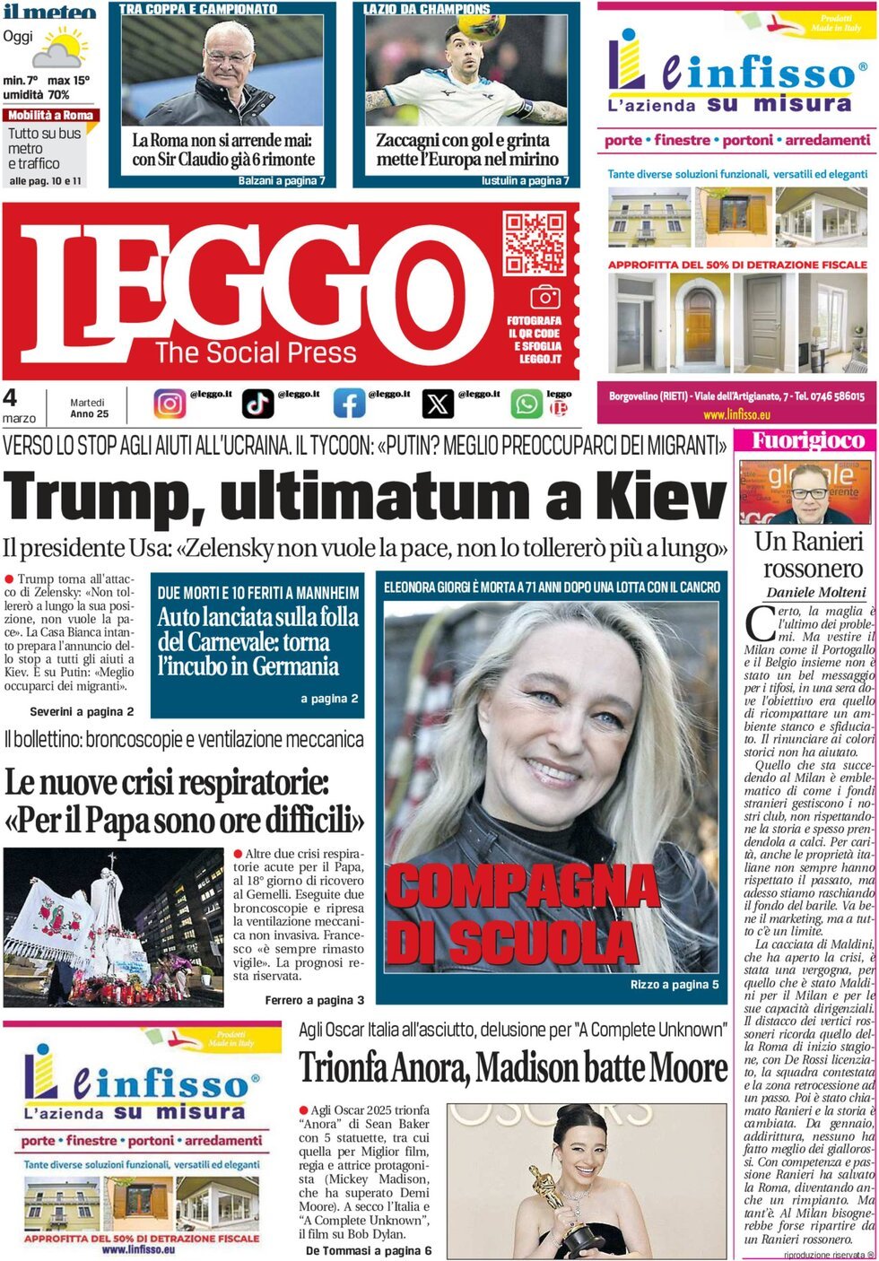 Prima-pagina-leggo-edizione-di-oggi-04-03-2025