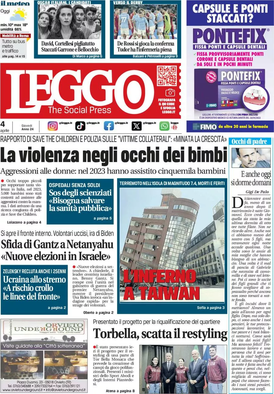 Prima-pagina-leggo-edizione-di-oggi-04-04-2024