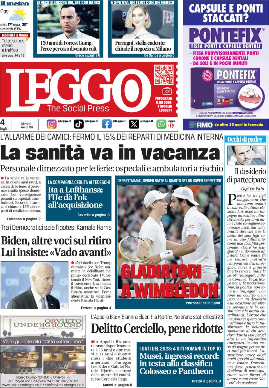 Prima-pagina-leggo-edizione-di-oggi-04-07-2024