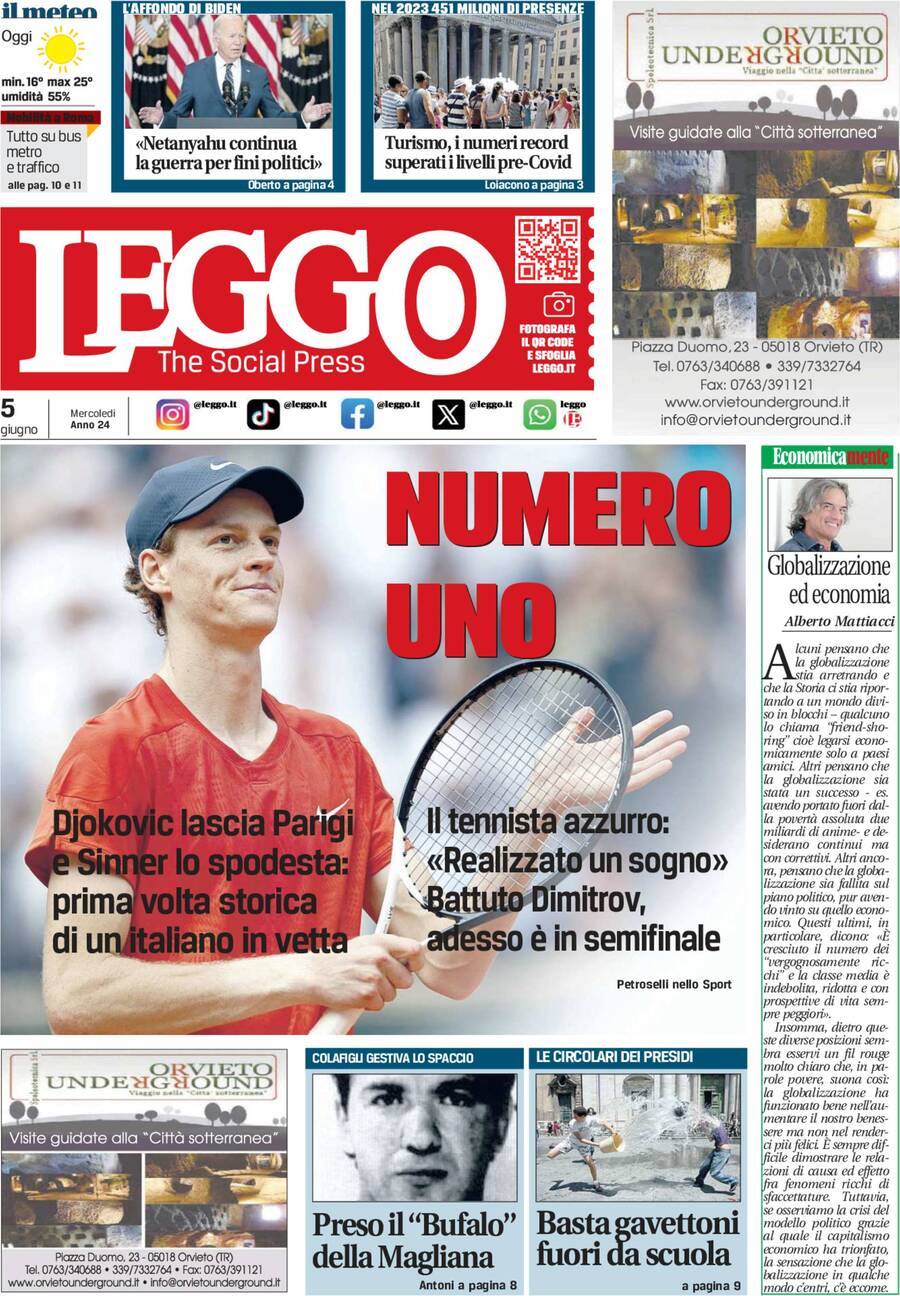 Prima-pagina-leggo-edizione-di-oggi-05-06-2024