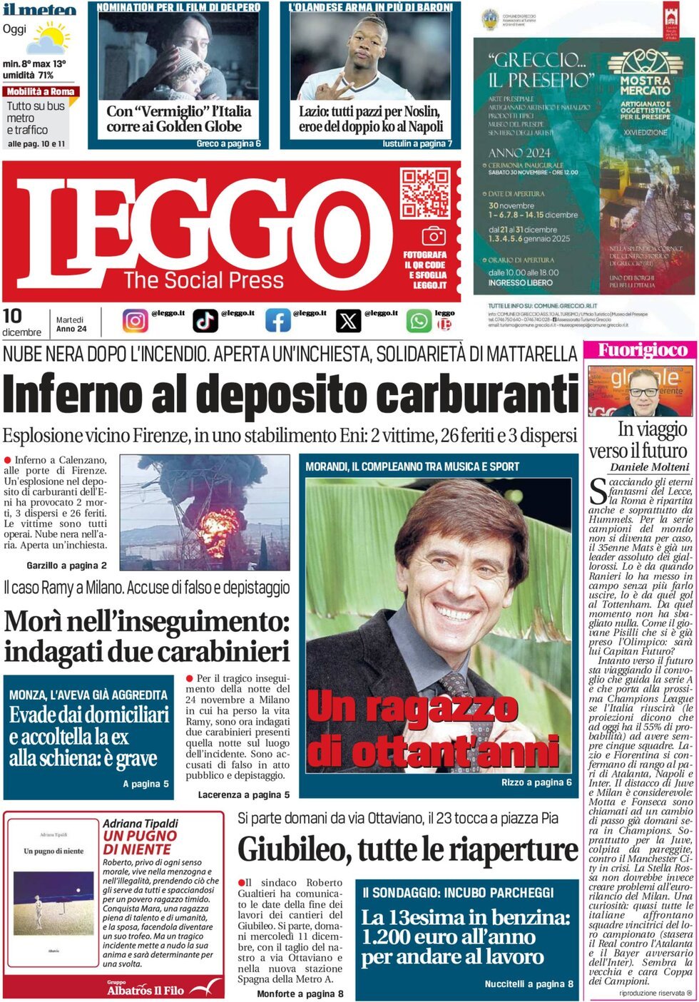 Prima-pagina-leggo-edizione-di-oggi-10-12-2024