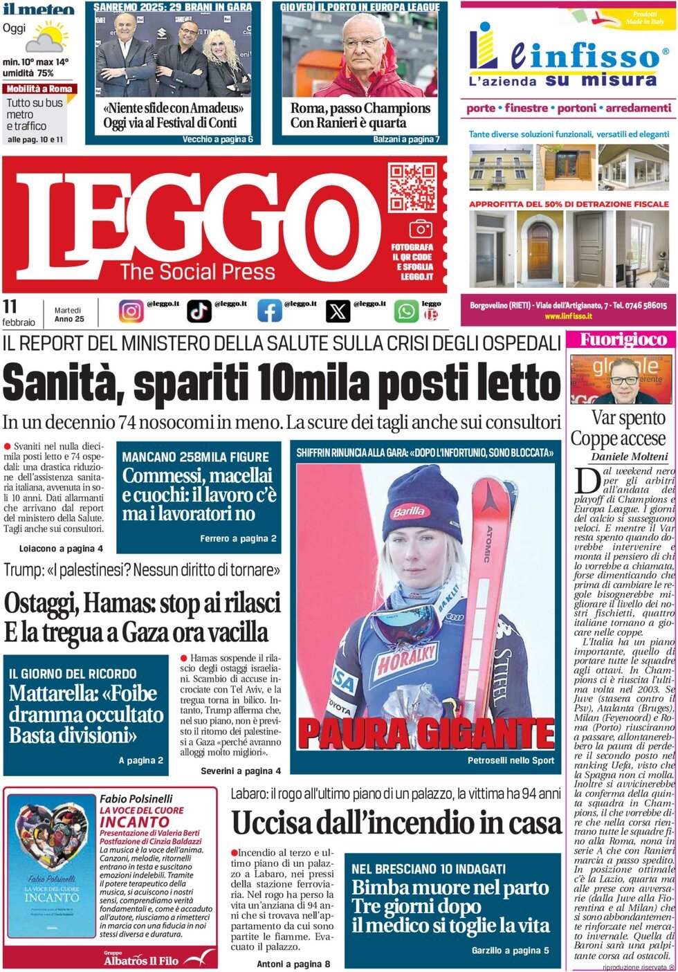 Prima-pagina-leggo-edizione-di-oggi-11-02-2025