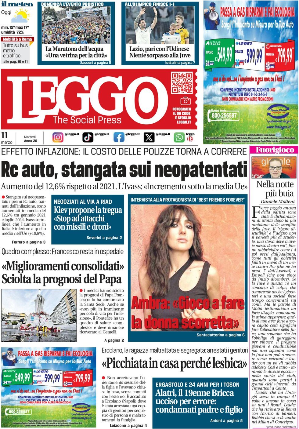 Prima-pagina-leggo-edizione-di-oggi-11-03-2025