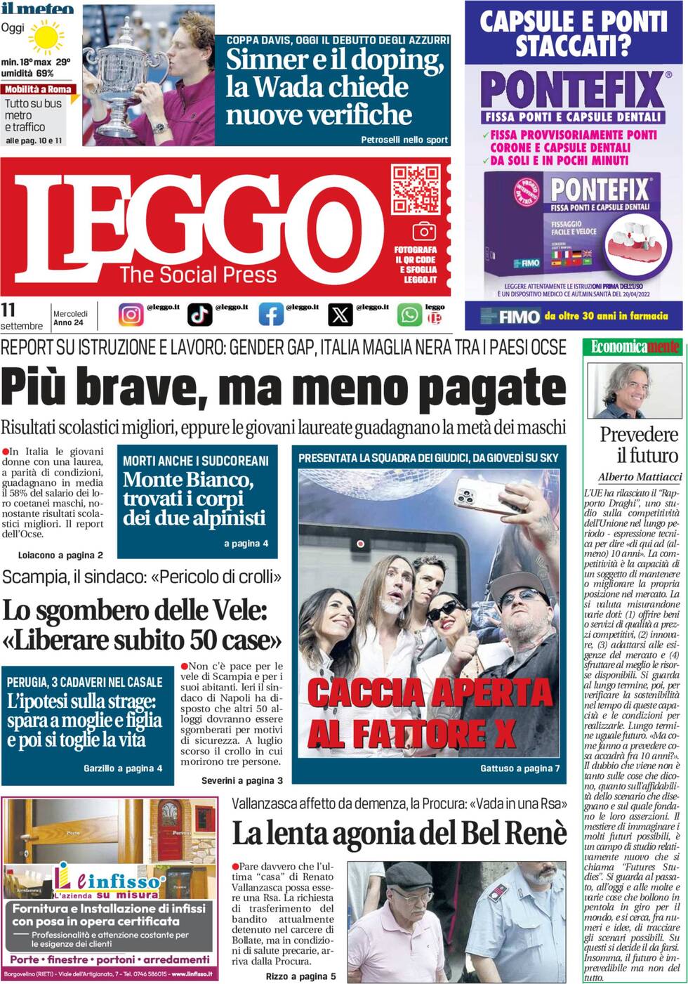 Prima-pagina-leggo-edizione-di-oggi-11-09-2024