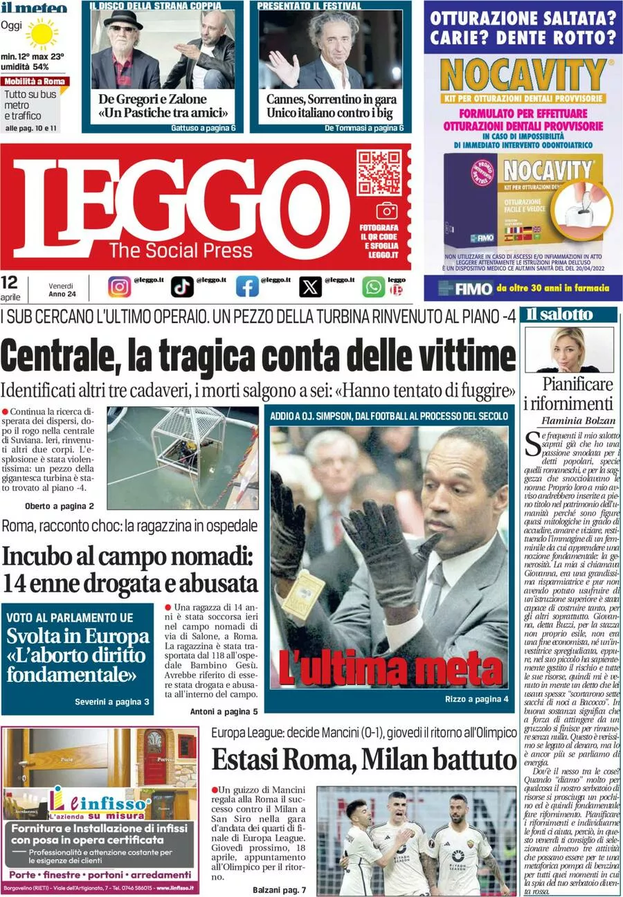 Prima-pagina-leggo-edizione-di-oggi-12-04-2024