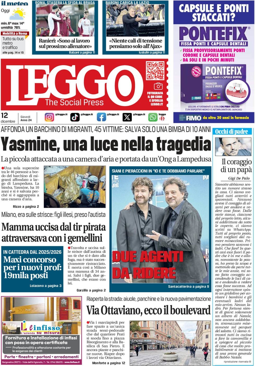 Prima-pagina-leggo-edizione-di-oggi-12-12-2024