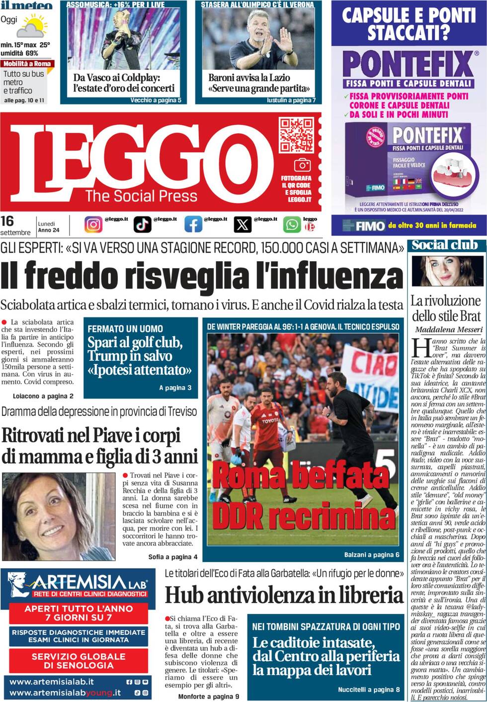 Prima-pagina-leggo-edizione-di-oggi-16-09-2024