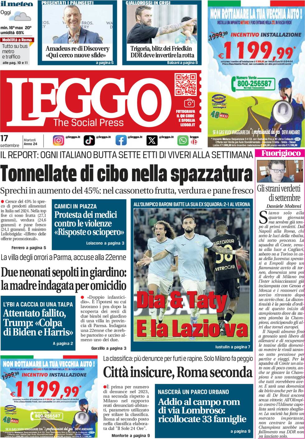 Prima-pagina-leggo-edizione-di-oggi-17-09-2024