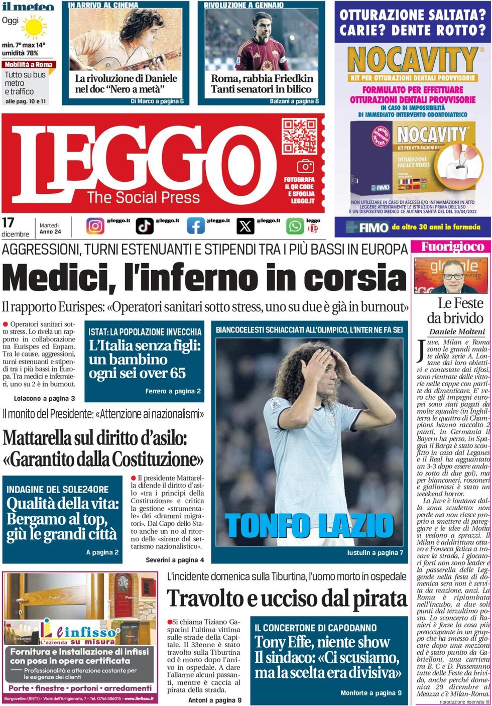 Prima-pagina-leggo-edizione-di-oggi-17-12-2024