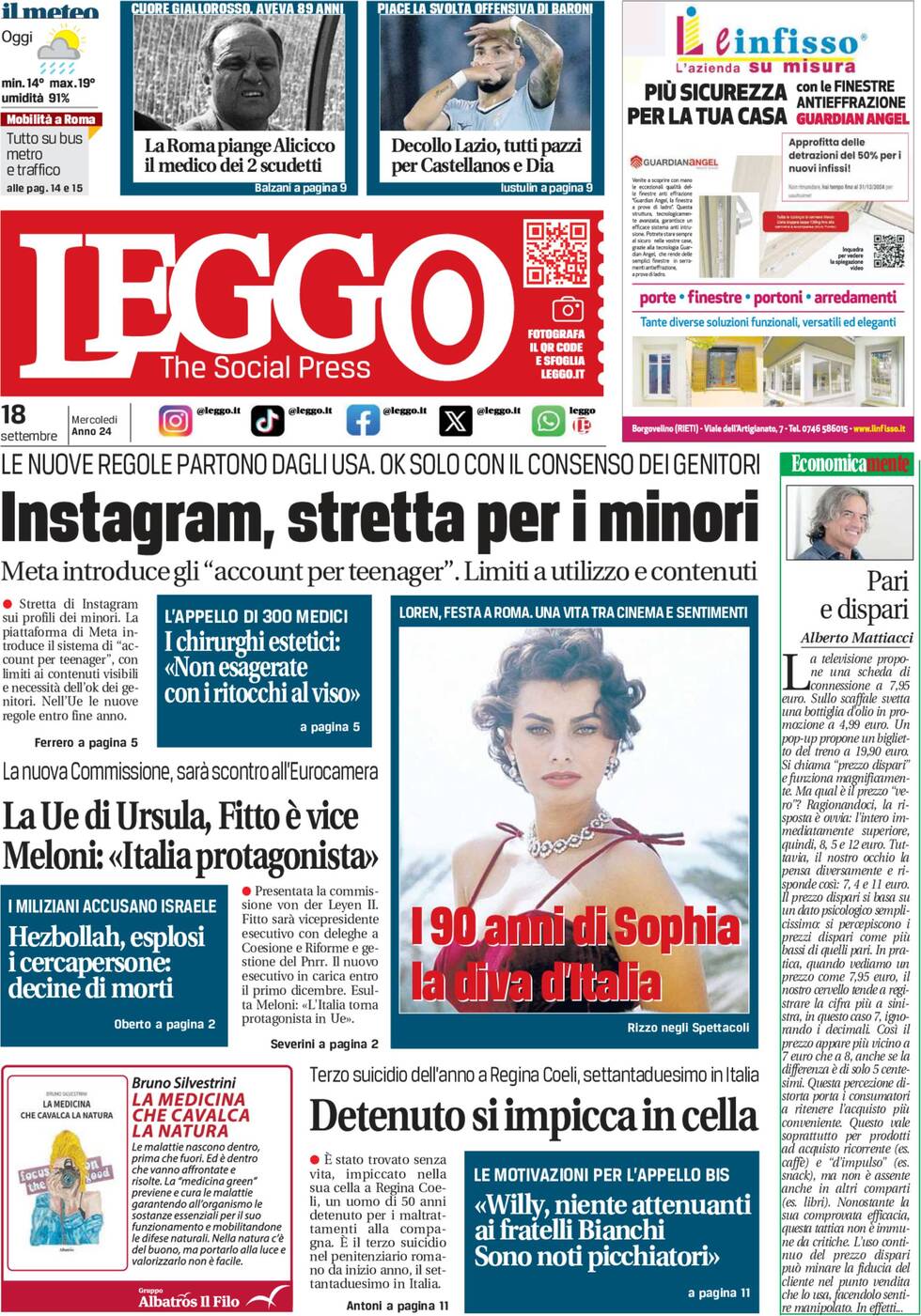 Prima-pagina-leggo-edizione-di-oggi-18-09-2024