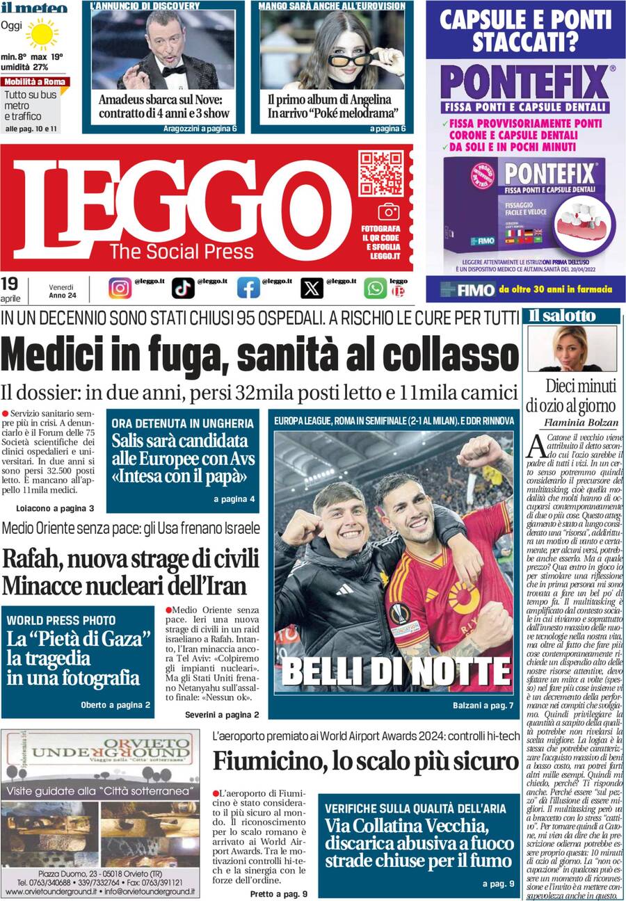 Prima-pagina-leggo-edizione-di-oggi-19-04-2024