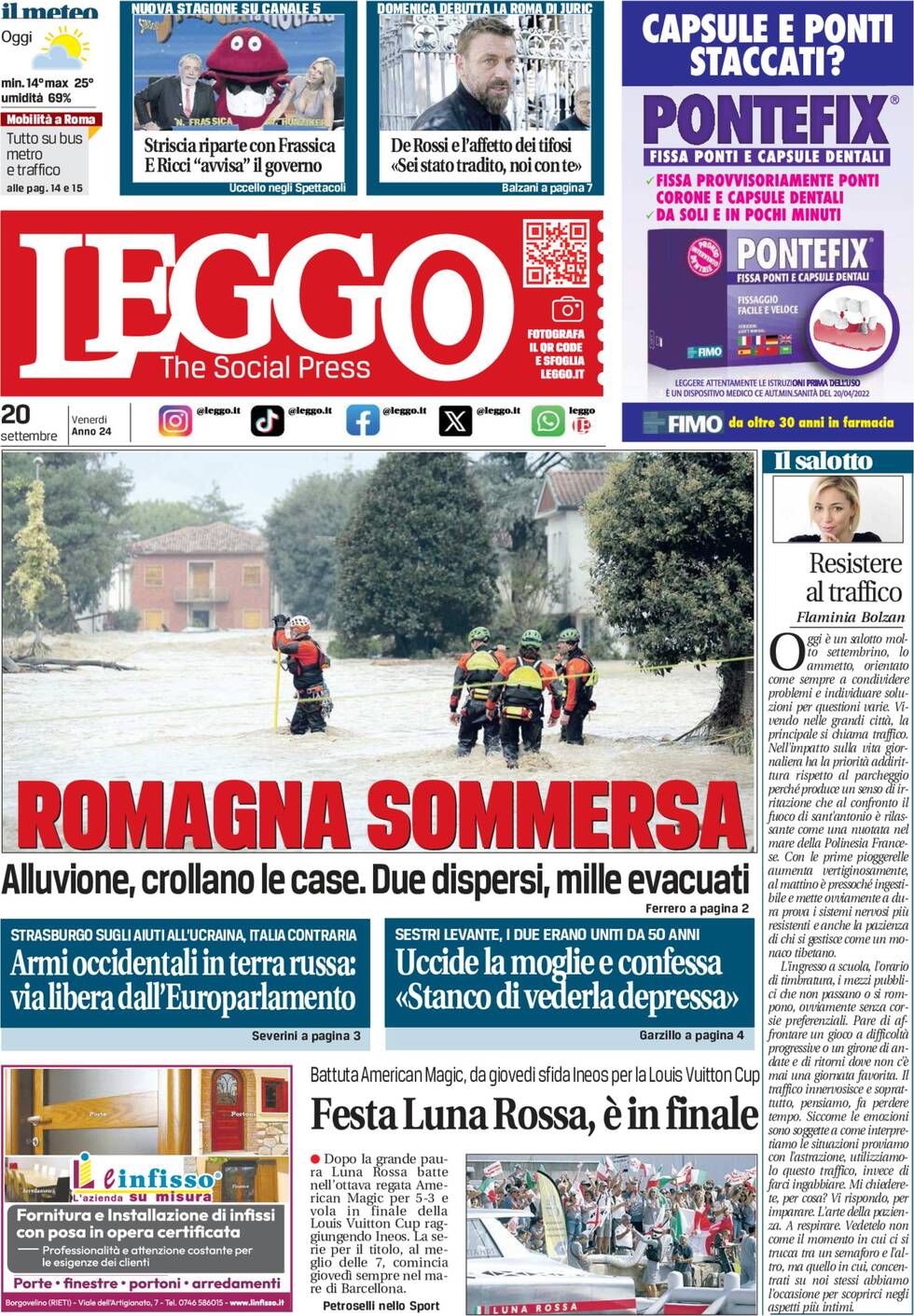 Prima-pagina-leggo-edizione-di-oggi-20-09-2024