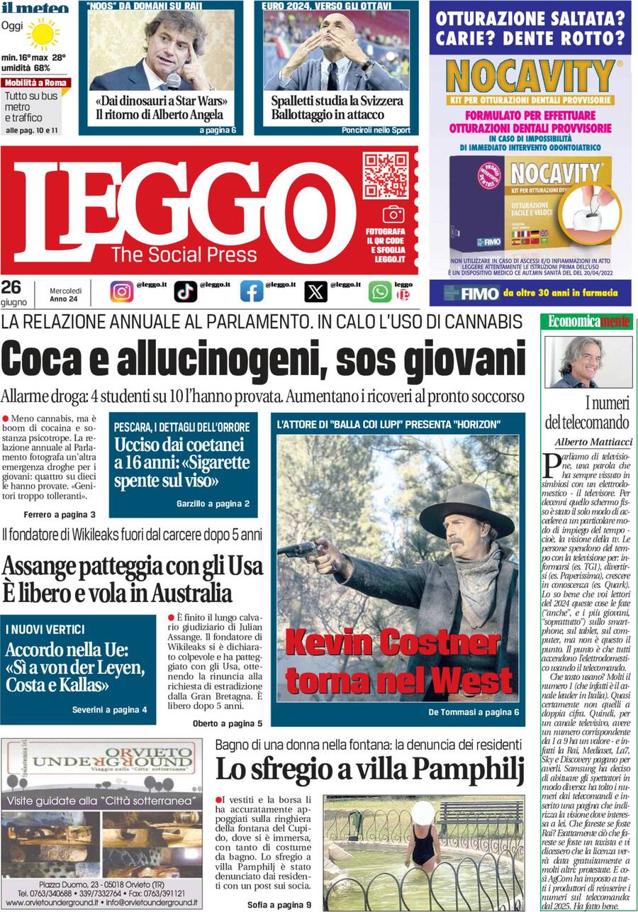 Prima-pagina-leggo-edizione-di-oggi-26-06-2024