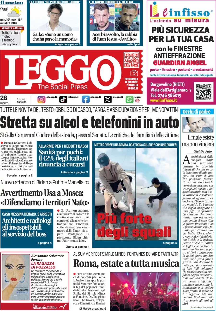 Prima-pagina-leggo-edizione-di-oggi-28-03-2024