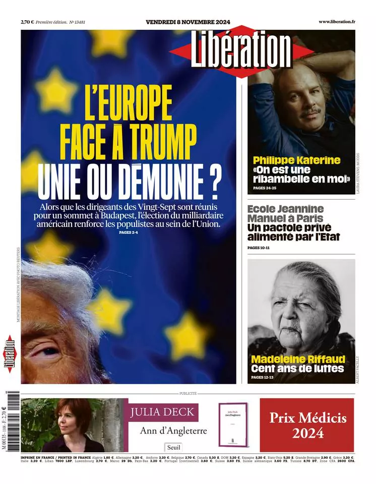 Prima-pagina-liberation-oggi-edizione-di-oggi-07-11-2024