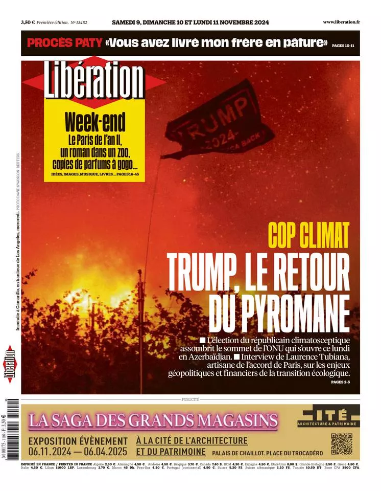 Prima-pagina-liberation-oggi-edizione-di-oggi-09-11-2024