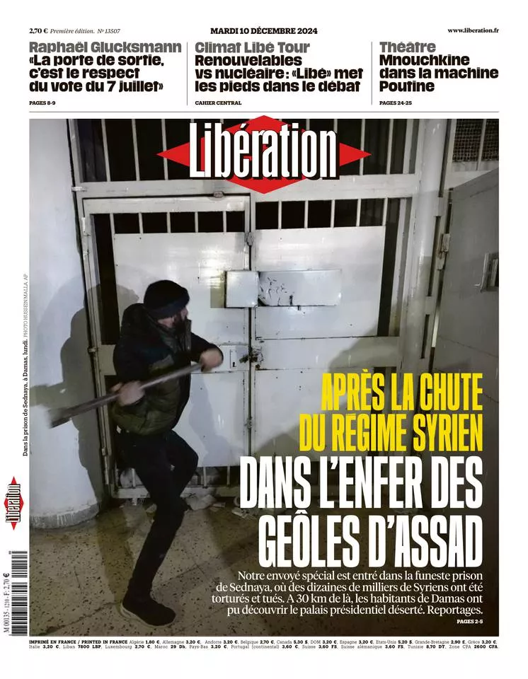 Prima-pagina-liberation-oggi-edizione-di-oggi-09-12-2024