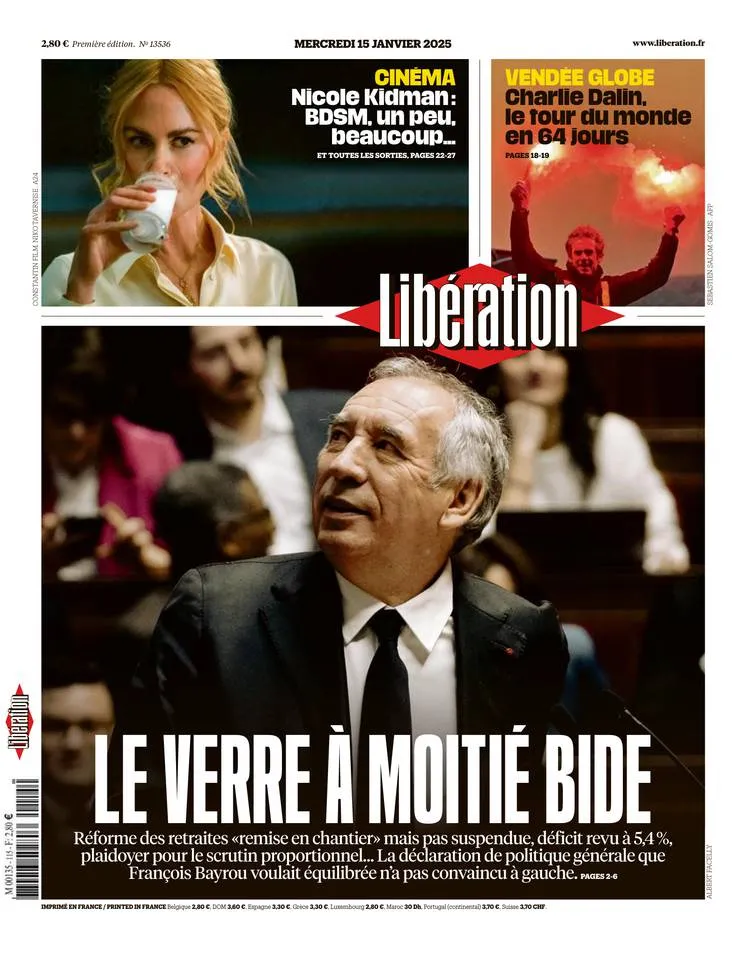 Prima-pagina-liberation-oggi-edizione-di-oggi-15-01-2025