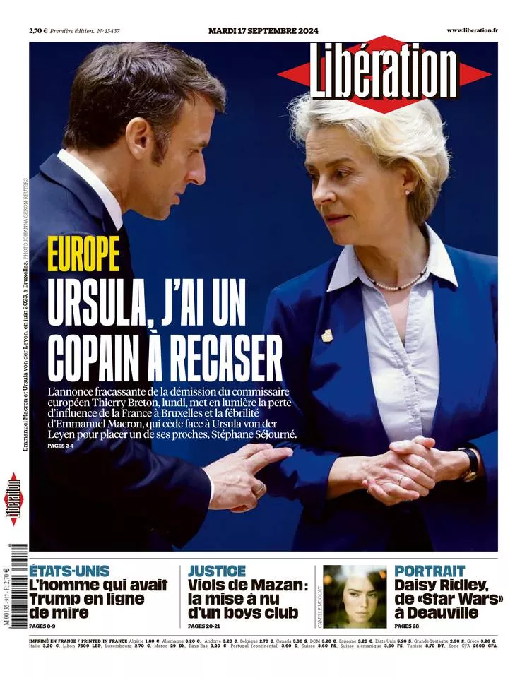 Prima-pagina-liberation-oggi-edizione-di-oggi-16-09-2024