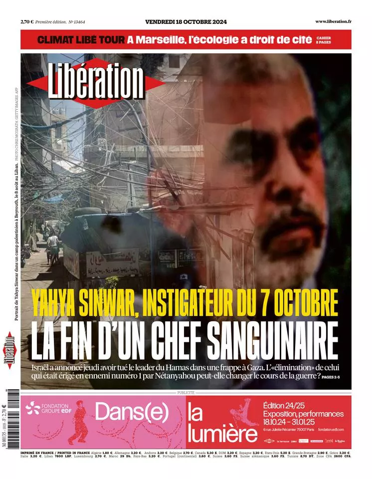 Prima-pagina-liberation-oggi-edizione-di-oggi-18-10-2024