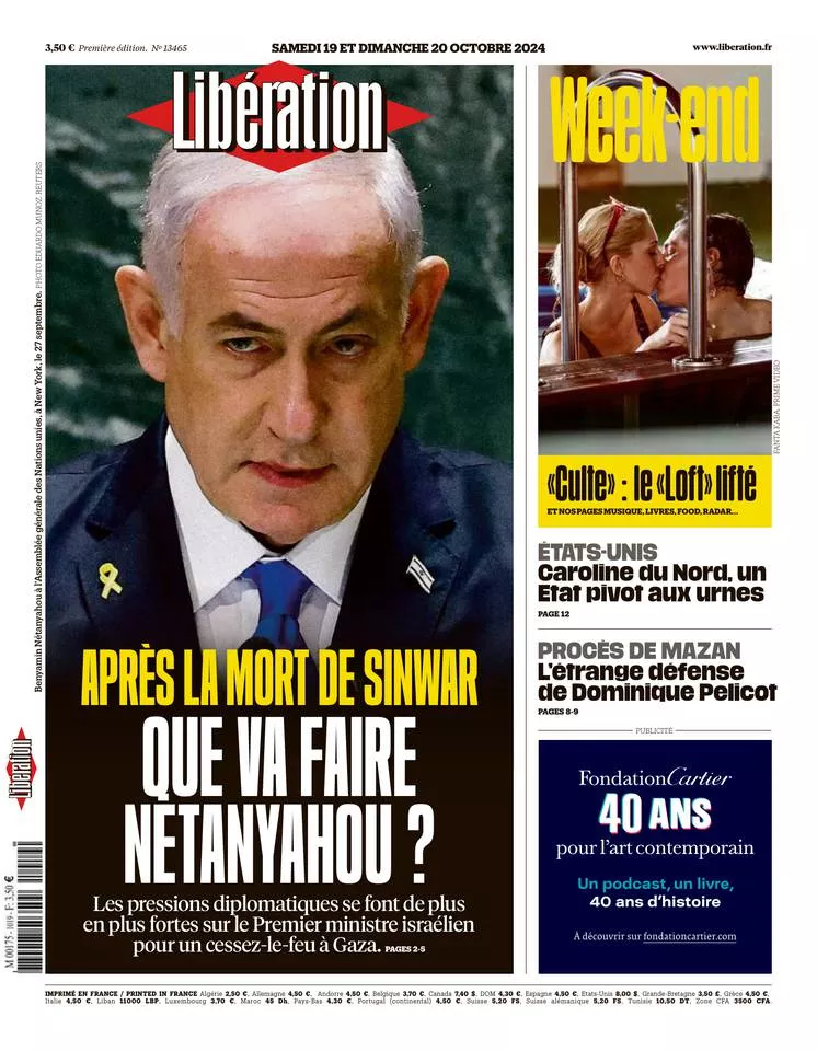 Prima-pagina-liberation-oggi-edizione-di-oggi-20-10-2024