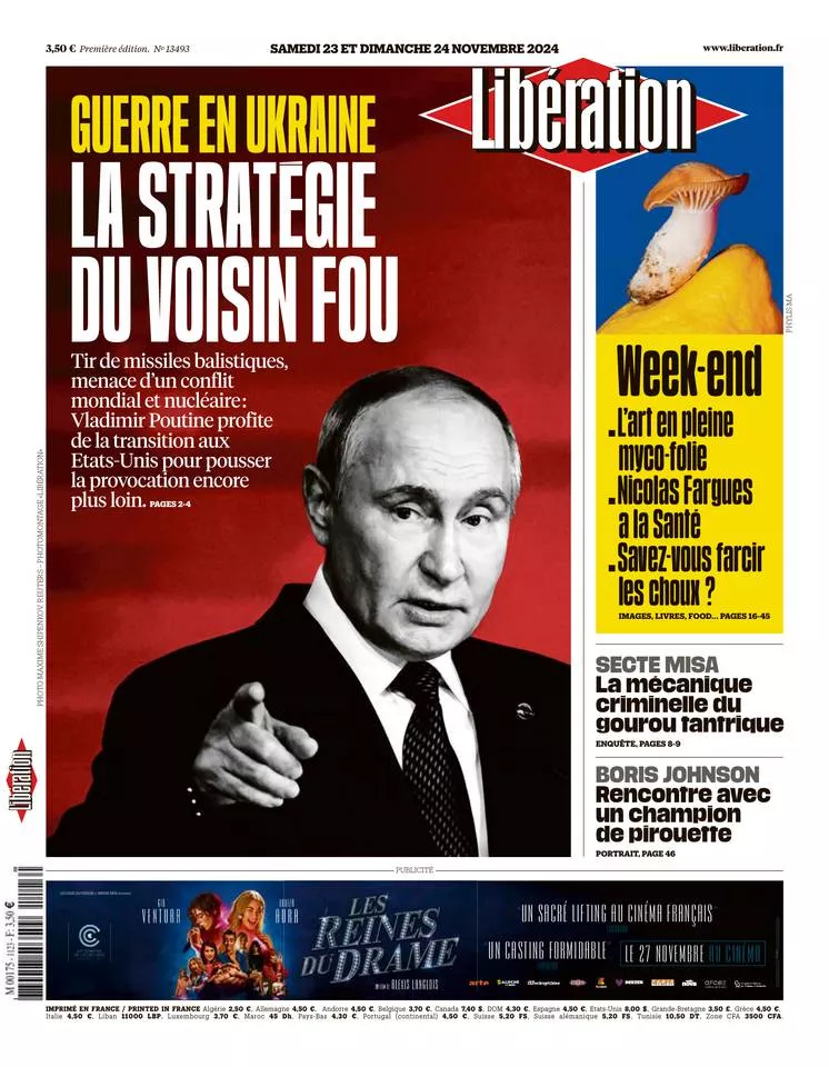 Prima-pagina-liberation-oggi-edizione-di-oggi-22-11-2024