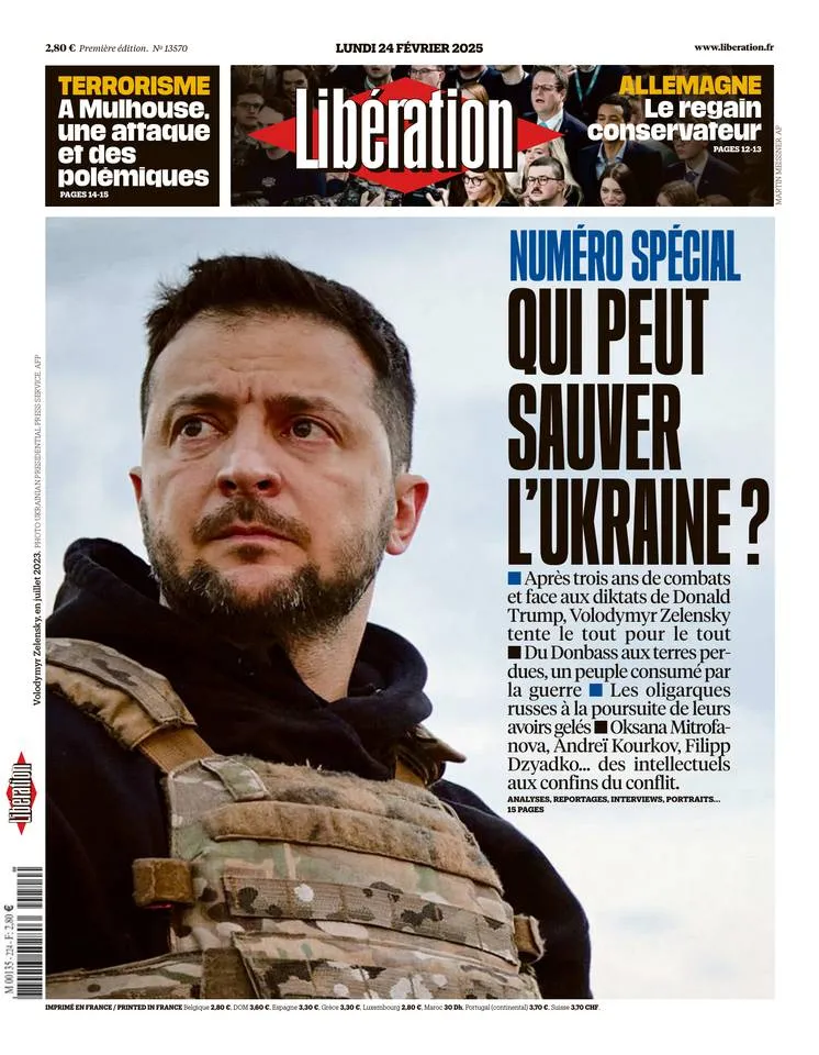 Prima-pagina-liberation-oggi-edizione-di-oggi-24-02-2025