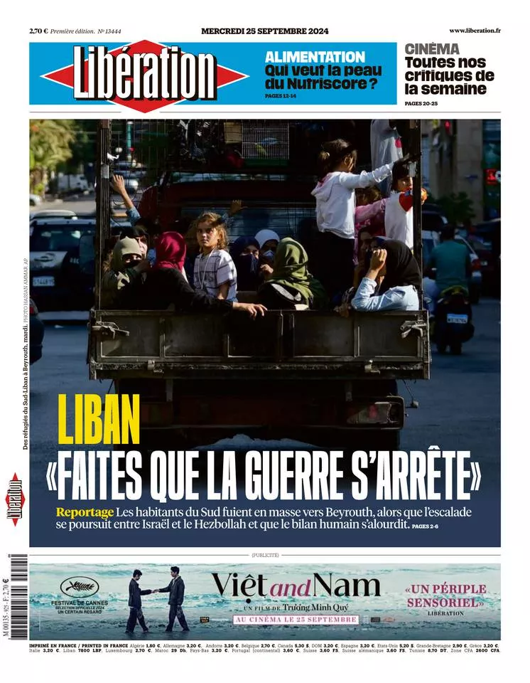 Prima-pagina-liberation-oggi-edizione-di-oggi-24-09-2024