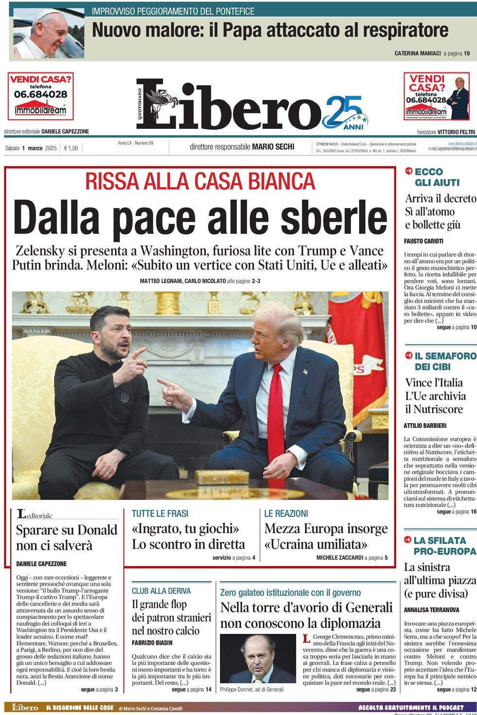 Prima-pagina-libero-edizione-di-oggi-01-03-2025