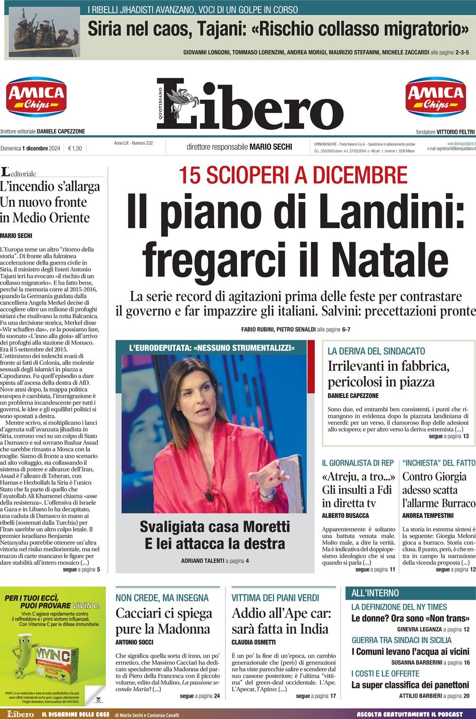 Prima-pagina-libero-edizione-di-oggi-01-12-2024