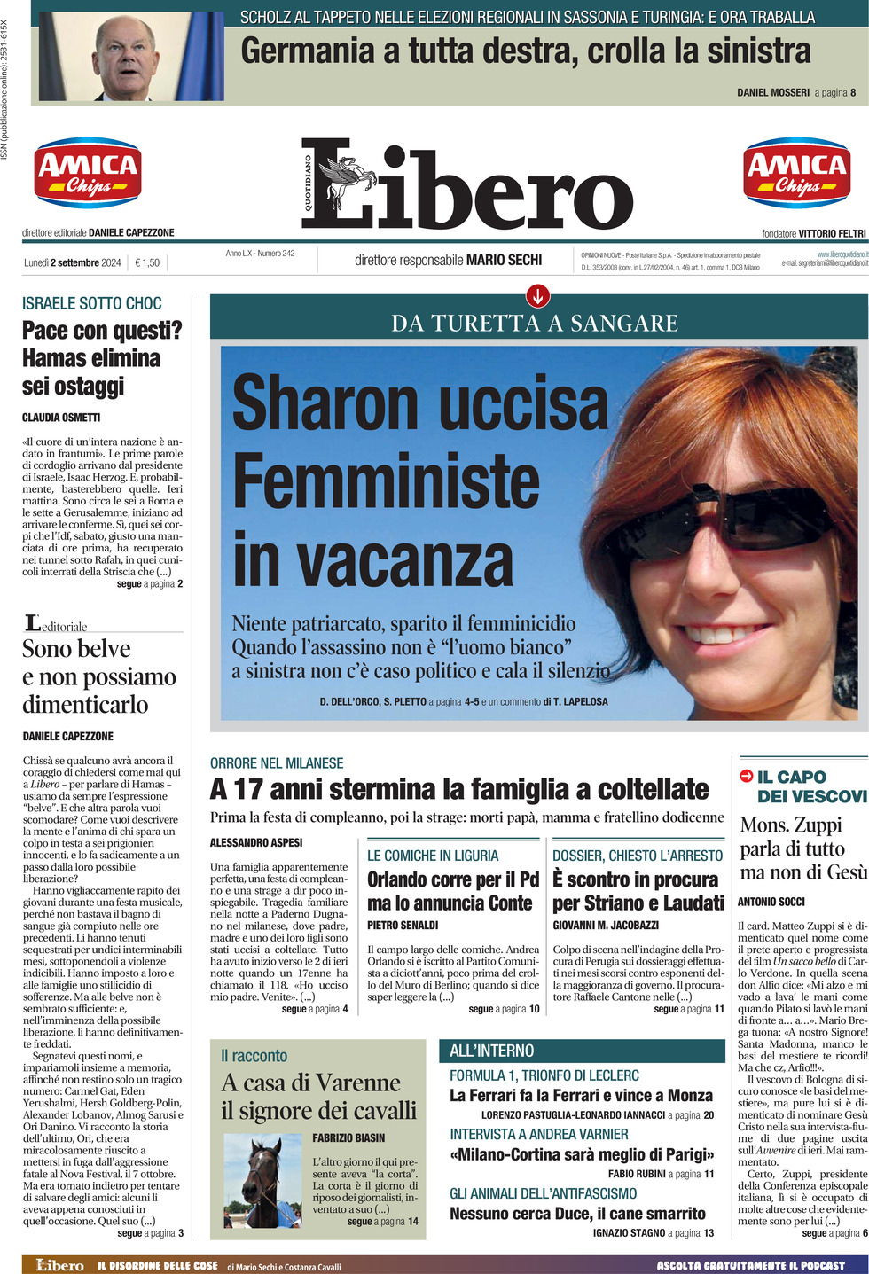 Prima-pagina-libero-edizione-di-oggi-02-09-2024