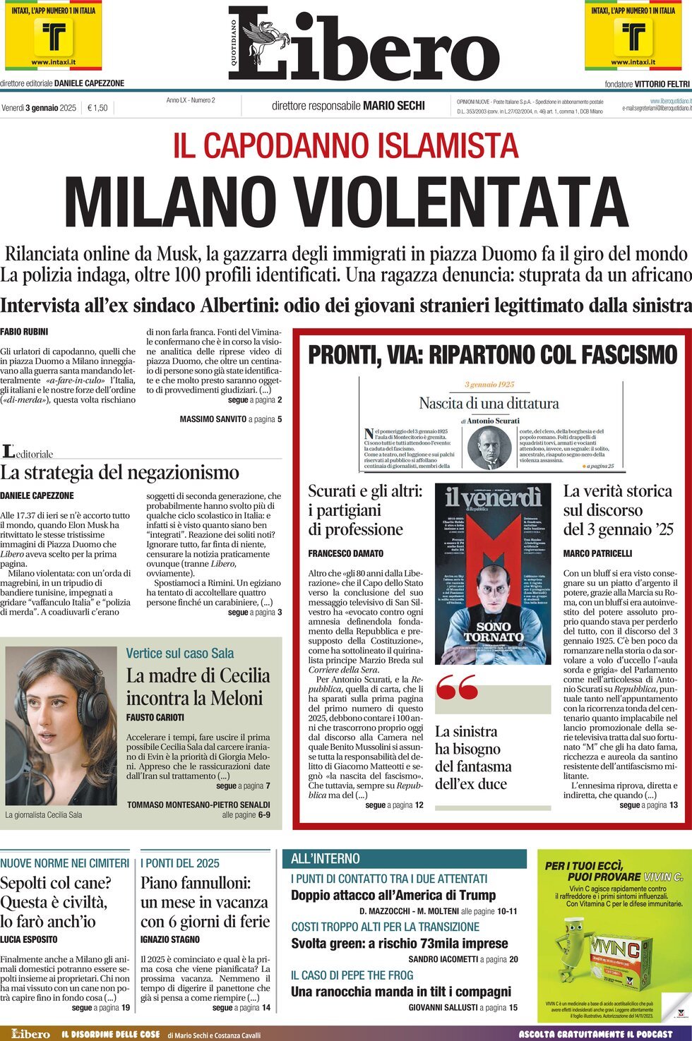 Prima-pagina-libero-edizione-di-oggi-03-01-2025