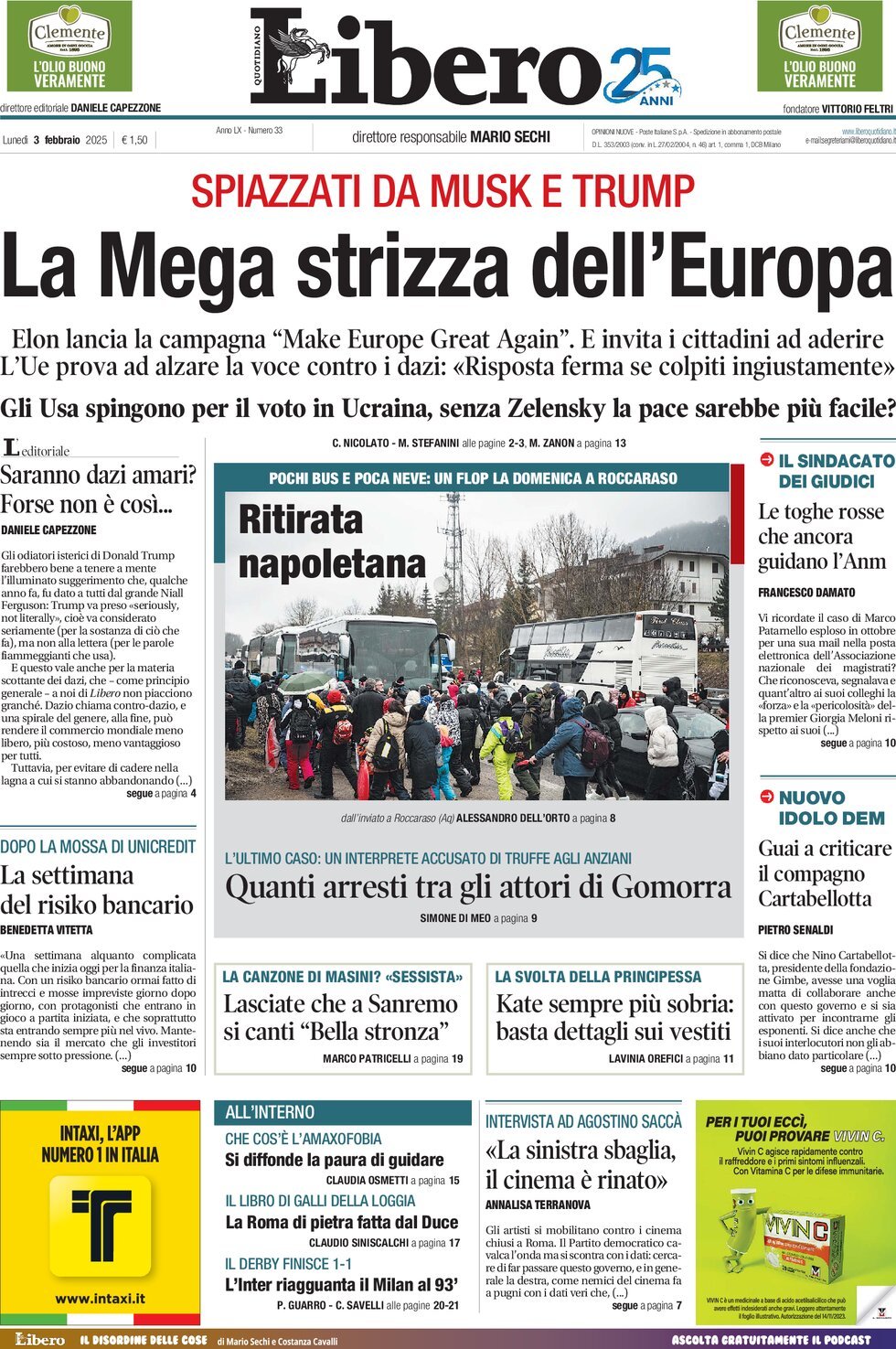 Prima-pagina-libero-edizione-di-oggi-03-02-2025