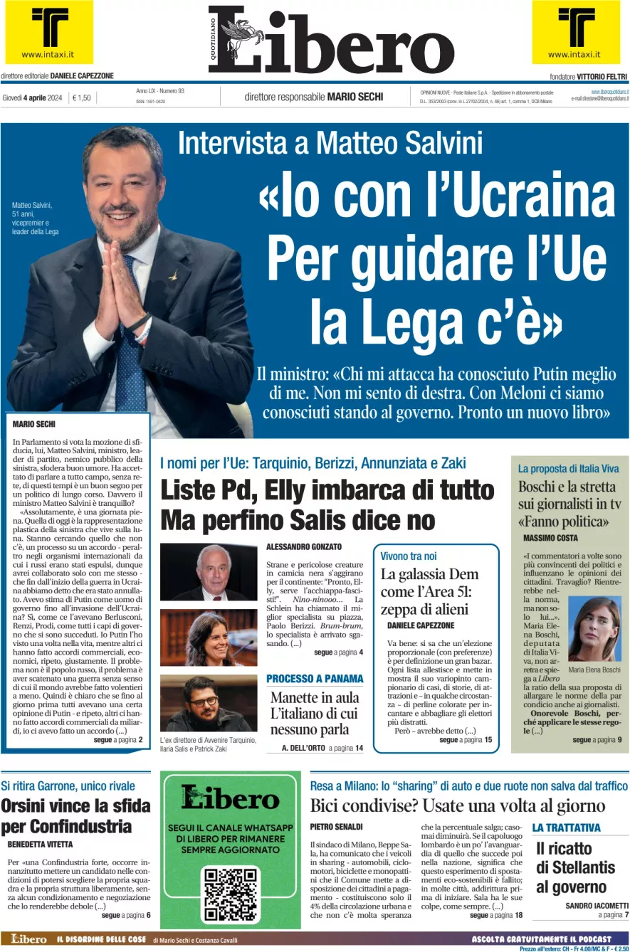 Prima-pagina-libero-edizione-di-oggi-04-04-2024