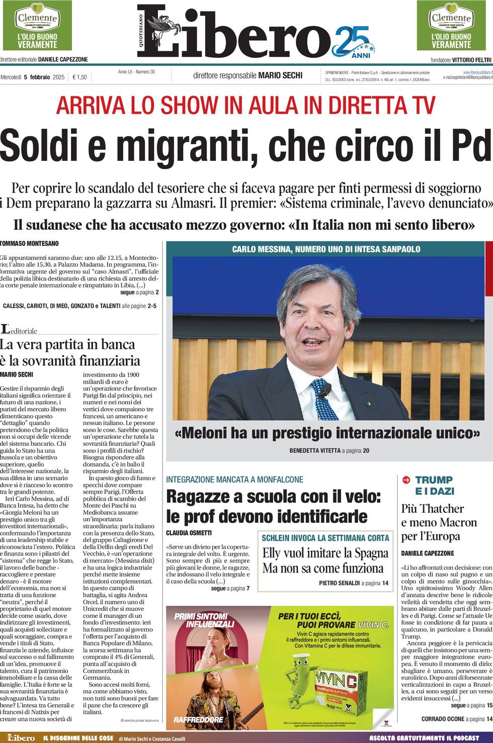 Prima-pagina-libero-edizione-di-oggi-05-02-2025