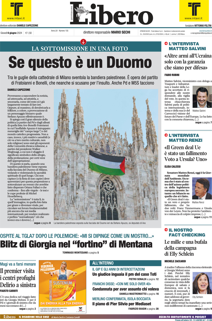 Prima-pagina-libero-edizione-di-oggi-06-06-2024