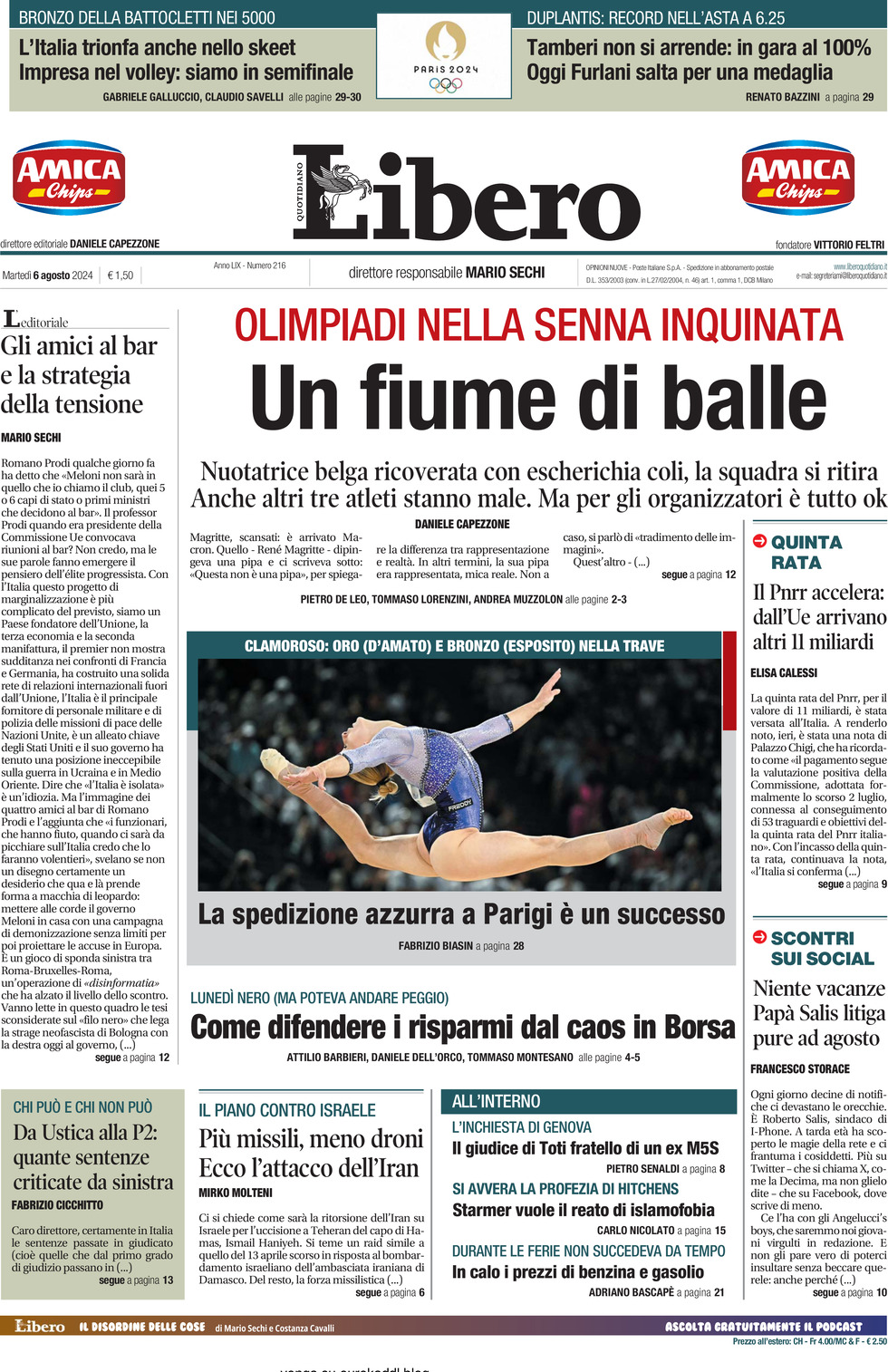 Prima-pagina-libero-edizione-di-oggi-06-08-2024