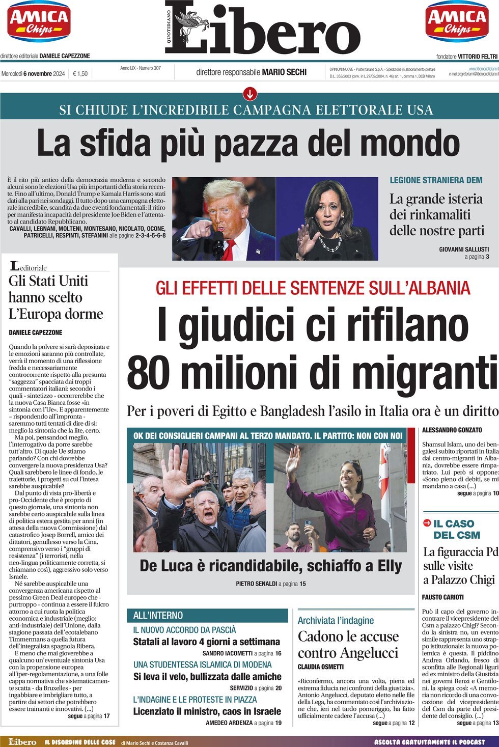 Prima-pagina-libero-edizione-di-oggi-06-11-2024