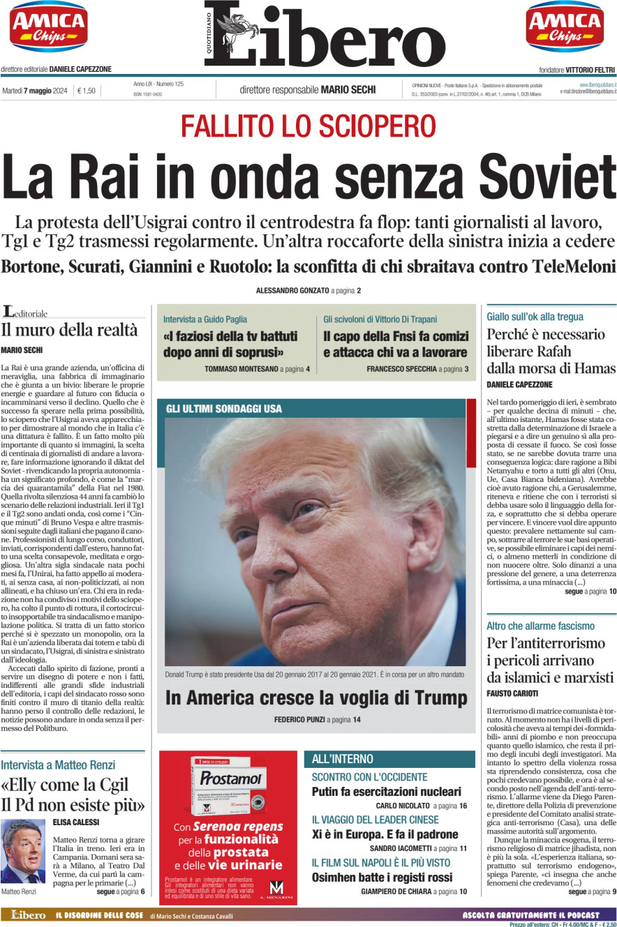 Prima-pagina-libero-edizione-di-oggi-07-05-2024