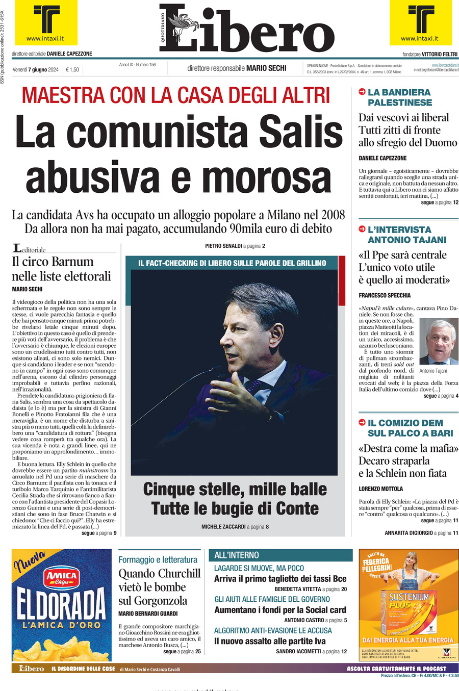 Prima-pagina-libero-edizione-di-oggi-07-06-2024