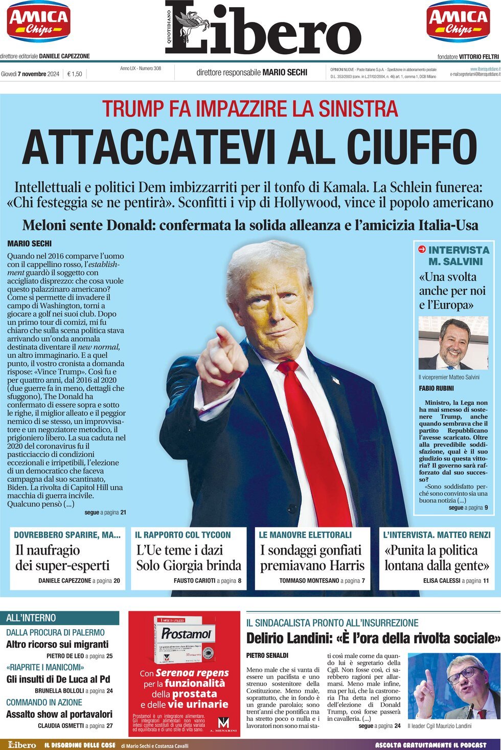 Prima-pagina-libero-edizione-di-oggi-07-11-2024