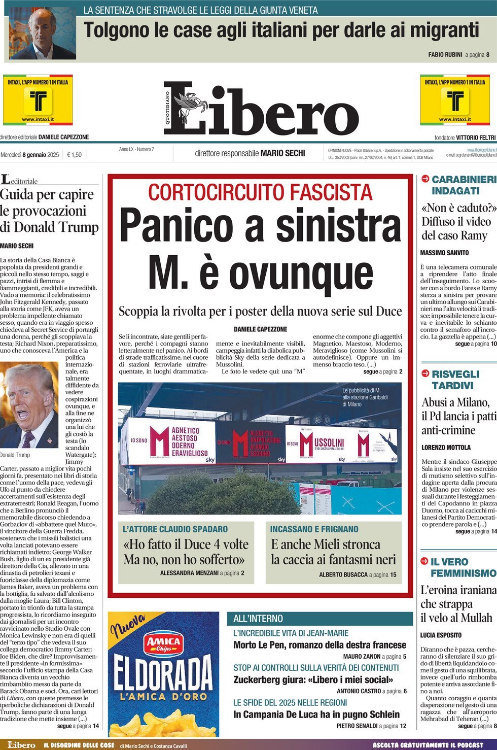 Prima-pagina-libero-edizione-di-oggi-08-01-2025