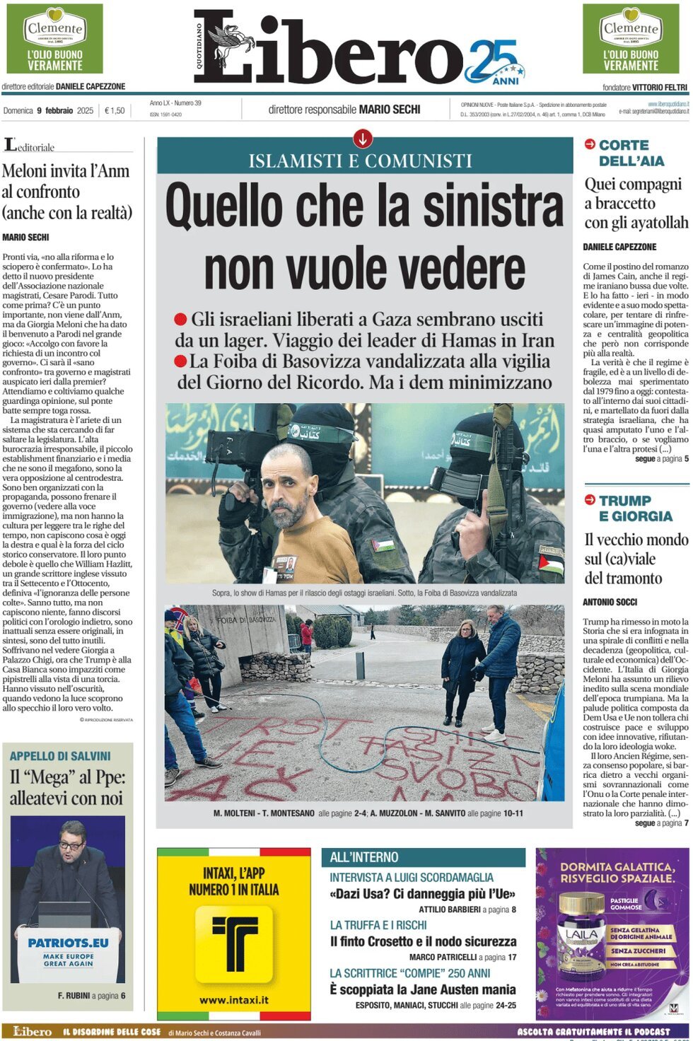 Prima-pagina-libero-edizione-di-oggi-09-02-2025