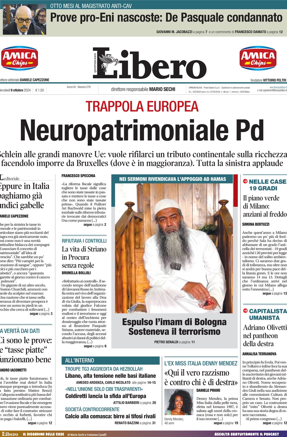 Prima-pagina-libero-edizione-di-oggi-09-10-2024