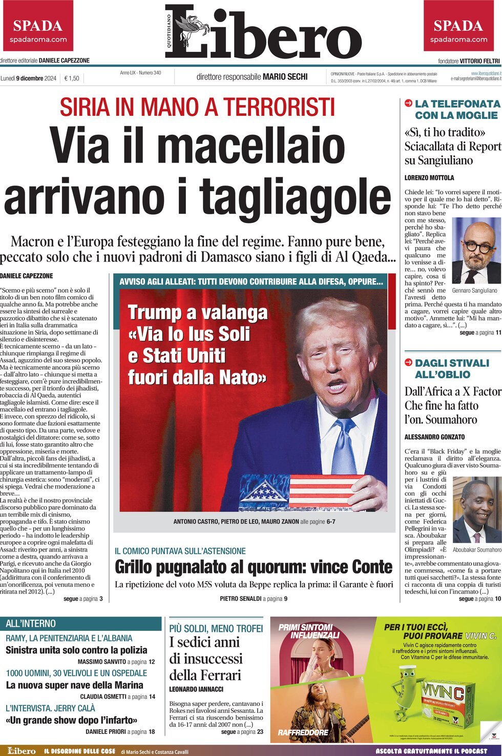 Prima-pagina-libero-edizione-di-oggi-09-12-2024