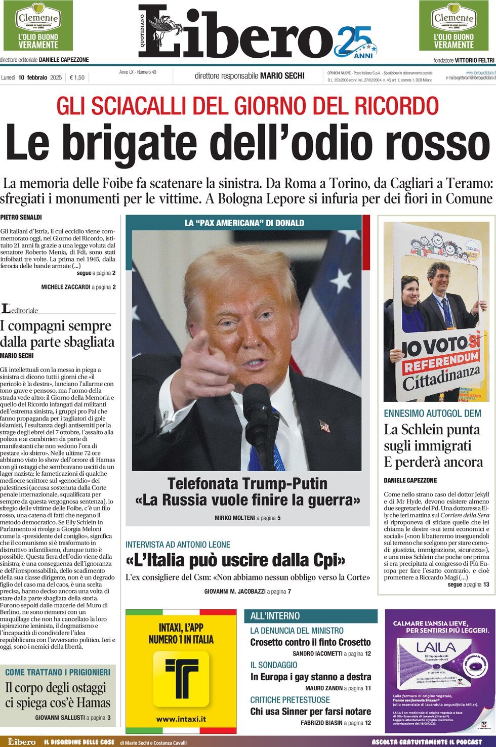 Prima-pagina-libero-edizione-di-oggi-10-02-2025